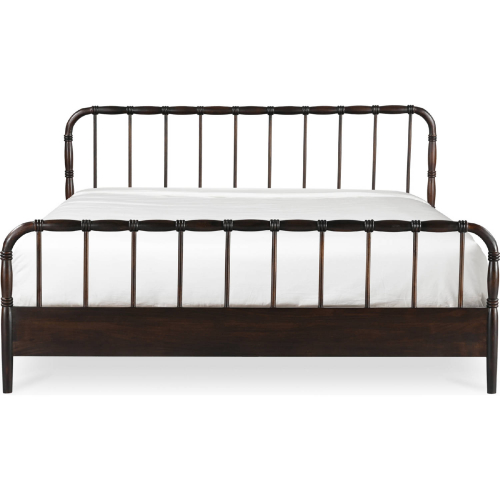 Vivian King Bed in Brown Finish Acacia Wood